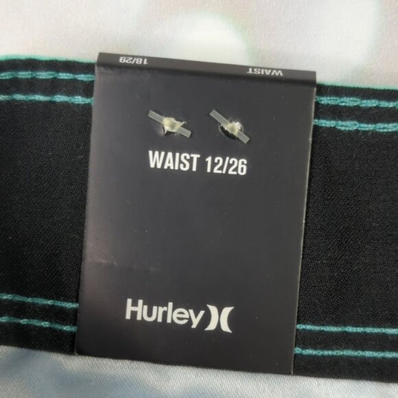 Hurley Mens Graphic Swim Trunks Size 18/29 Blue Green Polyester - Picture 3 of 12